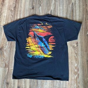 Guy Harvey Black T-Shirt Marlin Swordfish Pocket T